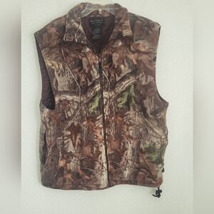 H.S. Strut Men's Mossy Oak Lined Fleece Zip Pockets Camouflage Outdoor Vest XL
